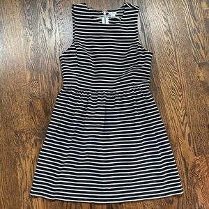 J Crew sz M black and white striped dress